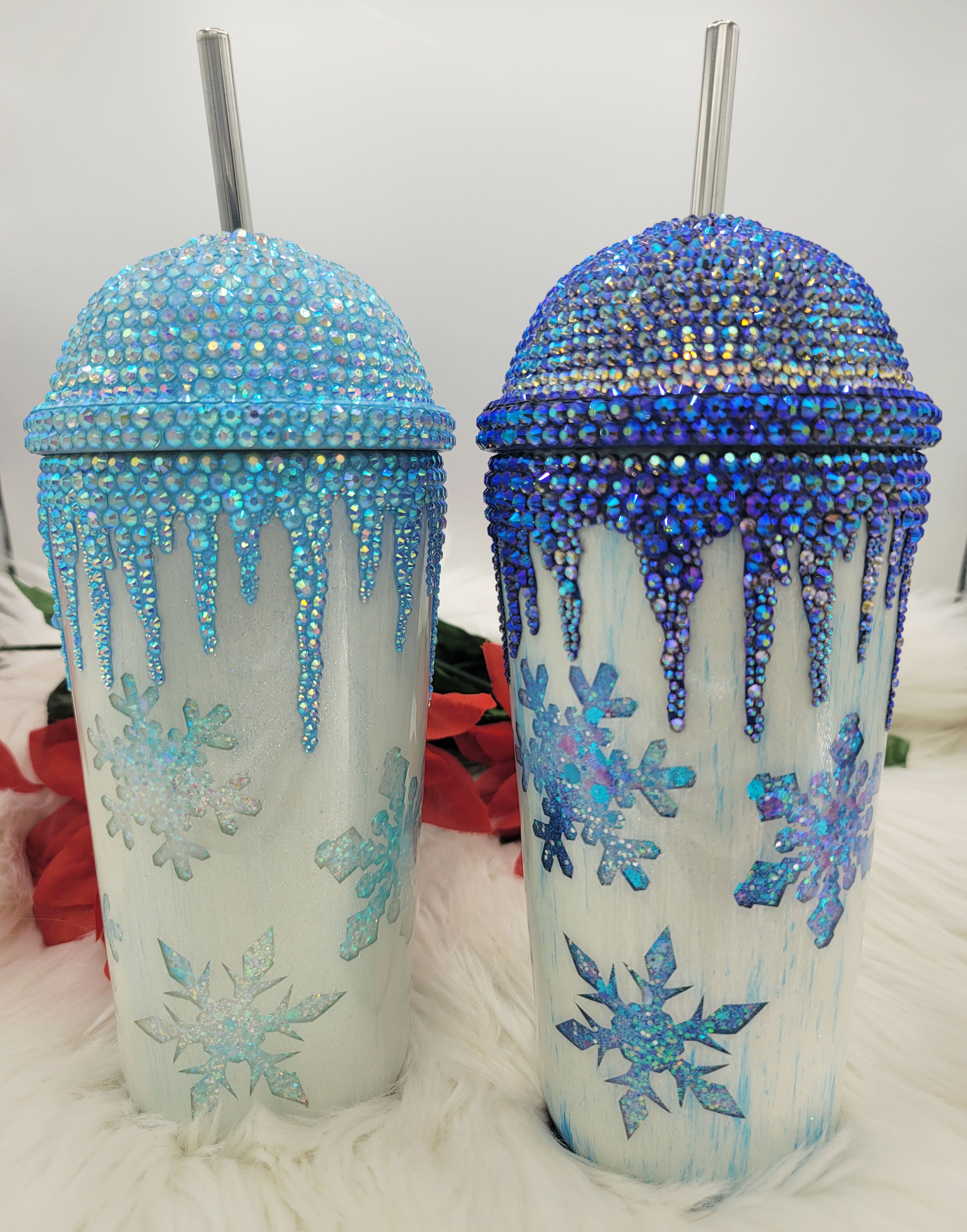 Rhinestone snowflake tumbler on sale